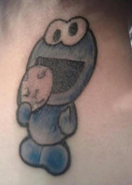 Frontier Tattoo Company - Cookie Monster tattoo by Paul! FRONTIER TATTOO  COMPANY San Tan Valley's Oldest and Most Experienced Tattoo & Piercing Shop  480-987-4728 FrontierTattooCompany@yahoo.com Conveniently located in COPPER  BASIN! 2510 East