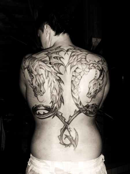 Drachen Tattoo Rücken - 3. Sitzung