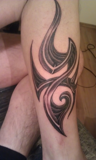 Black and Grey Tribal Tattoo