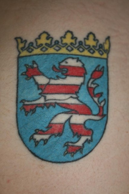 Tattoo meines Ex - Mannes - Hesse mit Leib und Seele ;o) auf der rechten Pobacke