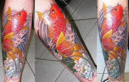  Koi Tattoo an der Wade - The Day After