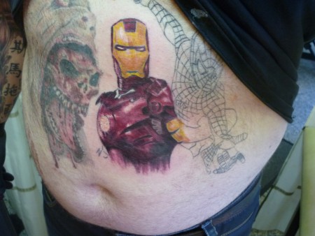 Selbstgestochenes Ironman Tattoo  ( Noch nicht fertig