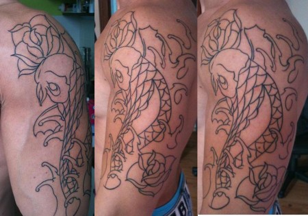 Koi half Sleeve + Buddha und Blüten Teil 1