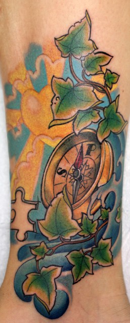 kompass, memorial-tattoo 