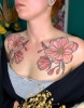 Neotraditional Magnolia Chestpiece Tattoo