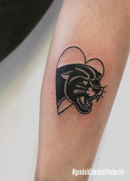 Traditional panther tattoo