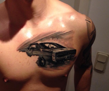 Dodge Challenger Tattoo Master Looks Like a Lot of Muscle  autoevolution