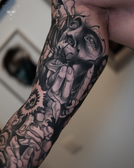 Verheilter Sleeve (Horror, Bioorganic, Finger, Zerrissenheit)