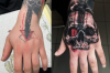 Cover up Berlin Tattoo Hand Skull Schädel coverup Berlin semt tattoo