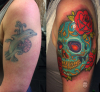 Cover Up Berlin Tattoo Skull Schädel coverup semt tattoo